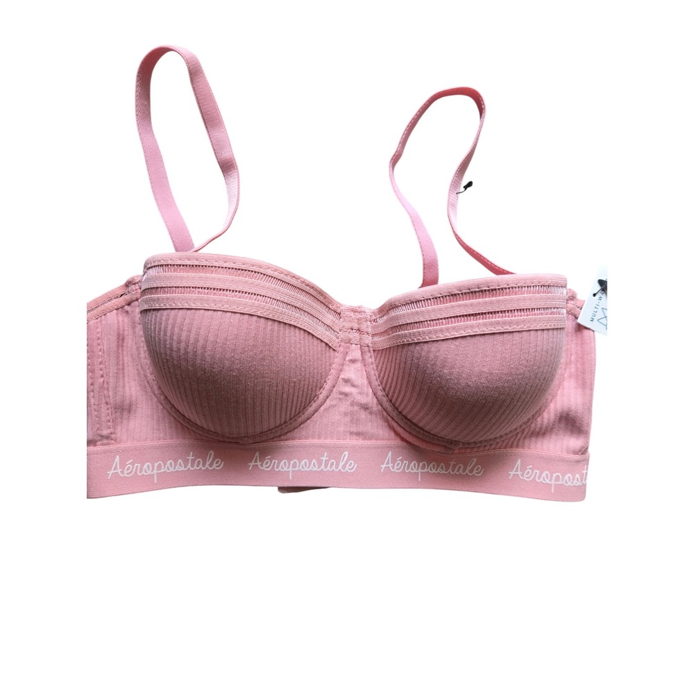 Aéropostale Multi-Way Convertible‎ Bra Pink Ribbed 34B NWT